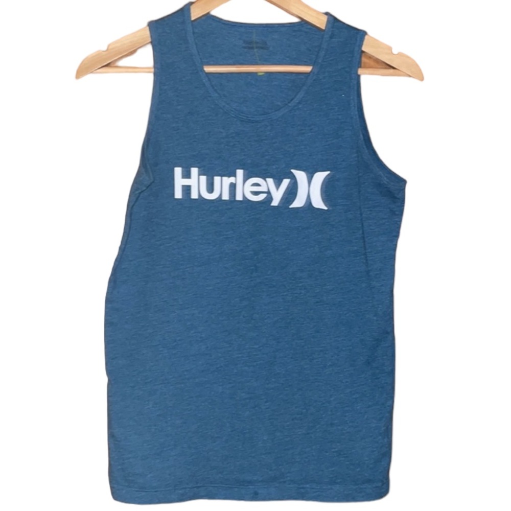 •HURLEY•KIDS BLUE/WHITE "HURLEY" LOGO TANK TOP SIZE 12-14 UNISEX.